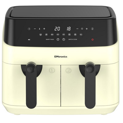 B&Q -  Double Basket Air Fryer Large Digital 9 Litre Dual With TimerCream