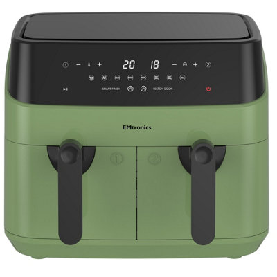 B&Q -  Double Basket Air Fryer Large Digital 9 Litre With TimerSage Green