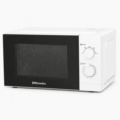 Emtronics 20 Litre Microwave 700W With Defrost Settings White