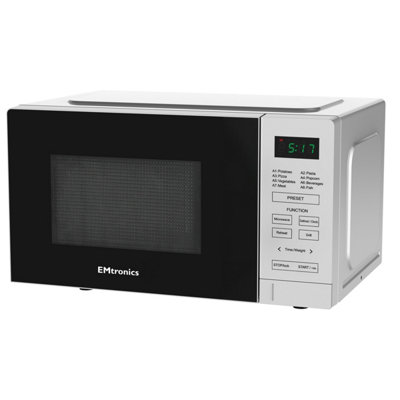 B&Q -  20 Litre Silver 700W Microwave With 800W GrillTimer And Preset Menu