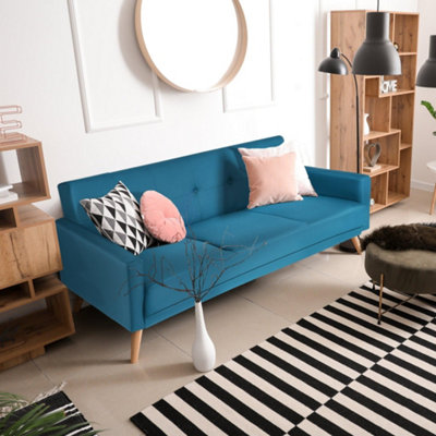 Bravich Narvik 3 Seater Click Clack Sofa BedBlue from B&Q