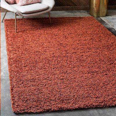 Bravich Terracotta Thick Shaggy RugCalifornia80X150Cm (2'8"x5') from B&Q