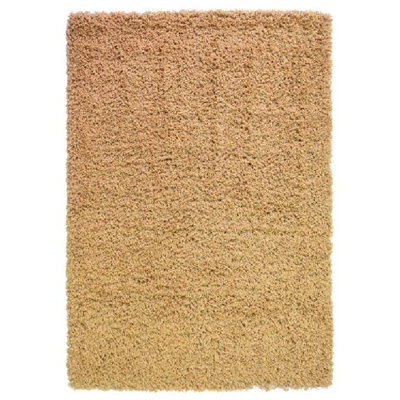 Bravich Biscuit Thick Shaggy RugCalifornia60X110Cm (2'x3'7") from B&Q