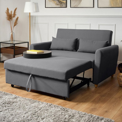 Bravich Dahlia 2-Seater Pull Out Sofa Bed - Convertible Sleeper Sofa Dark/Grey