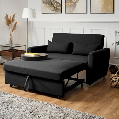 Bravich Dahlia 2-Seater Pull Out Sofa Bed - Convertible Sleeper Sofa Black