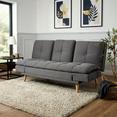 B&Q -  Soho Click Clack 4-In-1 Convertible 3 Seater Sofa BedDark Grey
