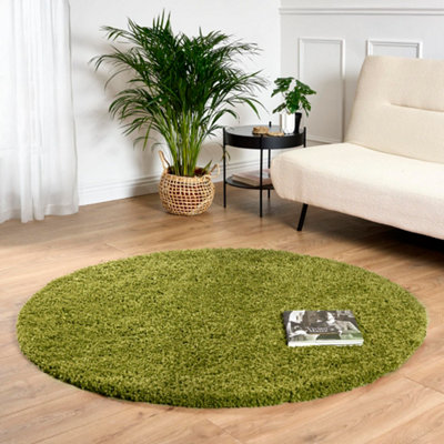 Bravich Green Shaggy Rug 150Cm Circle (5')
