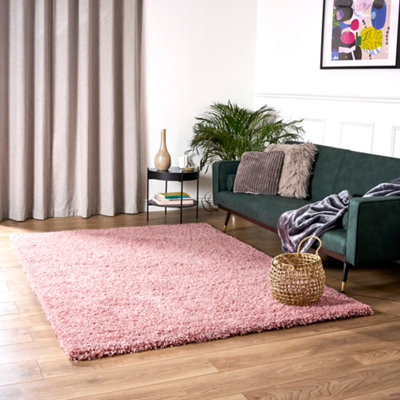 Bravich Rose Pink Thick Shaggy RugCalifornia80X150Cm (2'8"x5') from B&Q