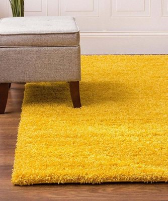 Bravich Mustard Yellow Thick Shaggy RugCalifornia from B&Q