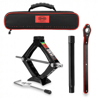 Heyner Heavy Duty Car Scissor Jack 1 Ton With Ratchet Vehicle Lifting Tool 347110Hr