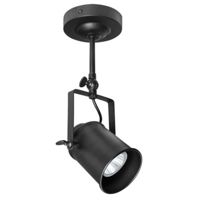 Long Life Lamps Company Black Adjustable Retro Industrial Ceiling Spot Light Metal Finish M0072 from B&Q