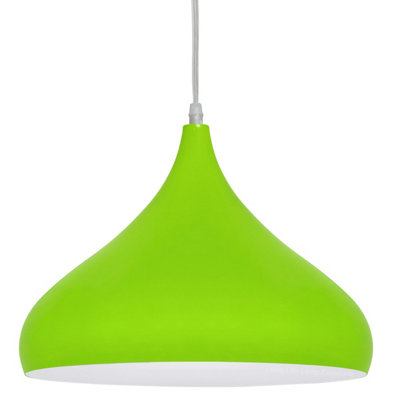 Long Life Lamps Company Modern Ceiling Pendant Light Green Metal Dome Lamp Shade M0079 from B&Q