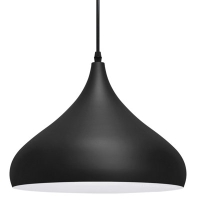 Long Life Lamps Company Modern Ceiling Pendant Light Black Metal Dome Lamp Shade M0080 from B&Q