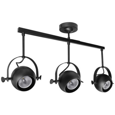 Long Life Lamps Company 3 Way Ceiling Spot Adjustable Eyeball Gu10 Metal Finish M0075-F Light/Black