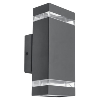 Long Life Lamps Company Modern Outdoor Rectangular Up Down Wall Light Zlc368B from B&Q