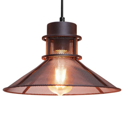 Long Life Lamps Company Industrial Ceiling Rustic Copper Scone Pendant Light H3075 from B&Q