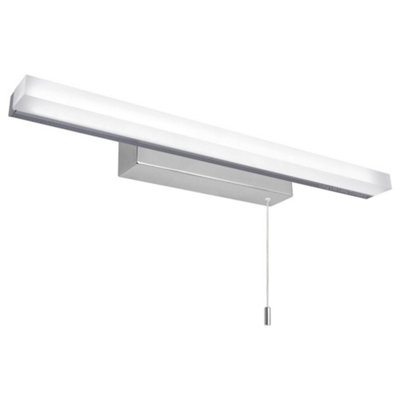 Long Life Lamps Company 9W Led Bathroom Mirror Wall Light With Pull Cord Cool White 6500K Ip20 Ml15 from B&Q