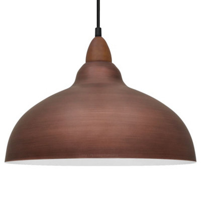Long Life Lamps Company Industrial Ceiling Rustic Copper Pendant Light Barn Lamp Shade H3128 from B&Q