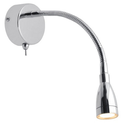 Long Life Lamps Company Led Indoor Bedside Reading Wall Light 2W 3000K Chrome H3144 from B&Q
