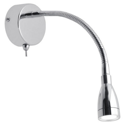 Long Life Lamps Company Led Indoor Bedside Reading Wall Light 2W 6000K Chrome H3145 from B&Q