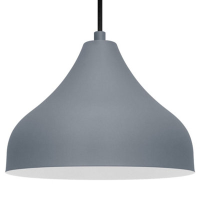 Long Life Lamps Company Modern Ceiling Pendant Light Dome Grey Mini Lamp Shade K410 from B&Q
