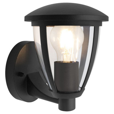 Long Life Lamps Company Outdoor Upward Wall Light Black Lantern Clear Diffuser Ip44 Zlc380 from B&Q