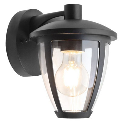 Long Life Lamps Company Outdoor Downward Wall Light Black Lantern Clear Diffuser Ip44 Zlc381 from B&Q