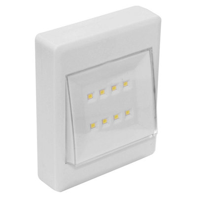 2 Cob Wireless Led Light With Switch200 Lumen Portable Battery Powered Wall Mountable Home LightingH11 X W7.5 X D3Cm from B&Q