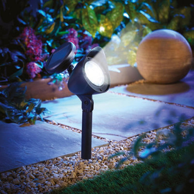 My Smart Buy Solar Spot Lights Pack Of 4 - Adjustable Directional Led - Auto On At Night - 6Hr Runtime