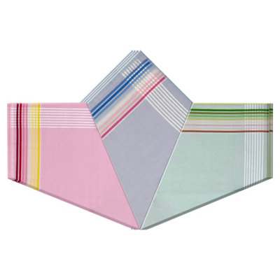 Warwick & Vance Three Colour Check Assorted Cotton  Handkerchiefs 12 Pack from B&Q