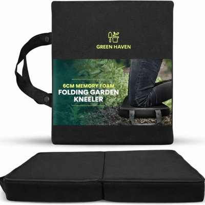 Green Haven Memory Foam Garden Kneeling Pad 7Cm Thick Foldable Lightweight Portable Handle Cushion Gardening Bath Support Indoor Outdoor from B&Q