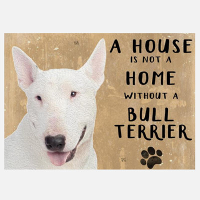 Animal Crackers 20Cm Metal Bull Terrier 'a House Is Not A Home' Hanging Sign from B&Q