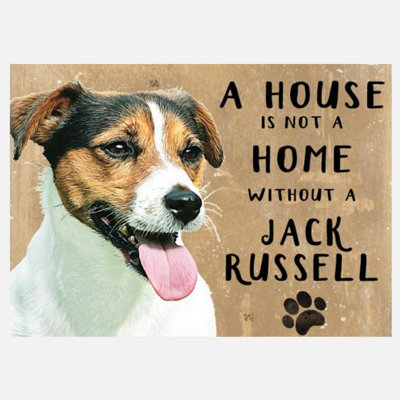 Animal Crackers 20Cm Metal Jack Russell Terrier 'a House Is Not A Home' Hanging Sign from B&Q
