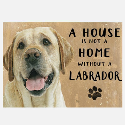 Animal Crackers 20Cm Metal Golden Labrador 'a House Is Not A Home' Hanging Sign from B&Q