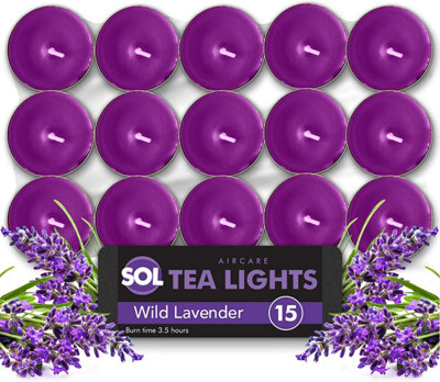 SOL 15Pk Lavender Tea LightsTealights Candles ScentedLavender Scented CandleScented Tea Light CandlesTea Lights Candles from B&Q