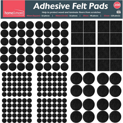 SOL 200Pk Black Furniture Pads Floor Protectors For ChairsFelt Pads For Furniture Feet Chair Leg Floor Protectors For Furniture Legs from B&Q