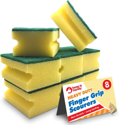 Sol 8Pk Heavy Duty Sponge Scourer For Kitchen, Sponges Washing Up, Scourers Sponge, Kitchen Sponge, Dish Sponge, Cleaning Sponges