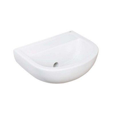 Arley Rak Compact Healthcare Special Needs Wash Basin Ceramic 380mm White (Basin Only) from B&Q