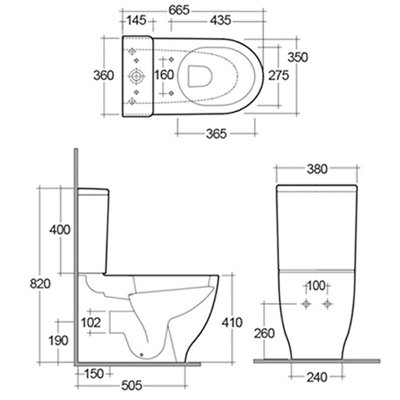 Arley Rak Moon Close Coupled Fully Back To Wall Wc Toilet Pan Alpine White (Pan Only) from B&Q
