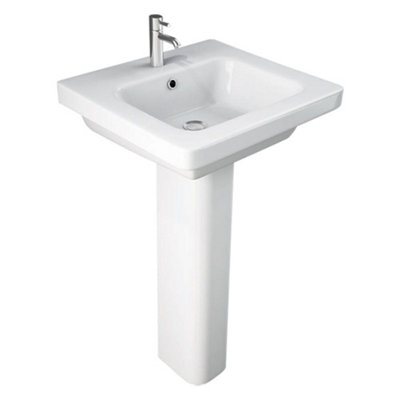 Arley Rak Resort Full Pedestal For 50Cm-65Cm Basins Bathroom White (Pedestal Only) from B&Q