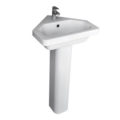 Arley Rak Resort Slim Corner Standard Height Pedestal Bathroom White (Pedestal Only) from B&Q