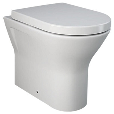 Reina Rak Resort Rimless Back-To-Wall Wc Toilet Pan Ceramic Alpine White (Pan Only) from B&Q