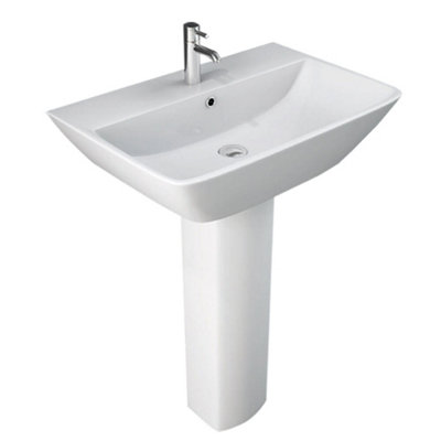 Arley Rak Summit Full Pedestal For 50Cm & 60Cm Bathroom Basin White (Pedestal Only) from B&Q
