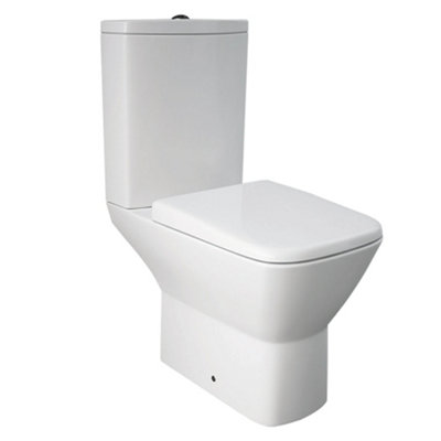 RAK Ceramics Rak Summit Modern Bathroom Horizontal Outlet Close Coupled Open Back Wc Toilet Pan 360mm Alpine White Finish Ceramic (Pan Only) from B&Q