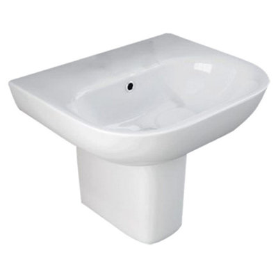 Arley Rak Tonique Half Pedestal Wall Mounted Bathroom Ceramic White (Ped Only) from B&Q