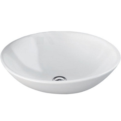 B&Q -  Rak Diana Countertop Round Wash Basin Bowl Bathroom 420mm White (Basin Only)