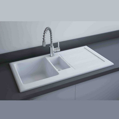 Rak Ceramics Gourmet 1 Ceramic Kitchen Sink 1.5 Bowl 1010 X 510mmWhite from B&Q