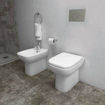 Arley Rak Origin Ceramic Back To Wall Toilet Pan 400mm Alpine White (Pan Only) from B&Q