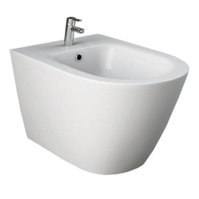 RAK Ceramics Rak Resort Wall Hung Bidet With Hidden Fixations Bathroom 360mm Alpine White from B&Q