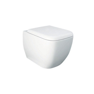 Arley Rak Metropolitan Ceramic Rimless Wall Hung Toilet Pan 340mm White (Pan Only) from B&Q